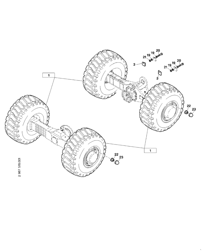 Схема запчастей Case 221E - (05.093[2987738001]) - WHEELS INSTALLATION 375/75 R20 XM27-ET22 (44) - WHEELS