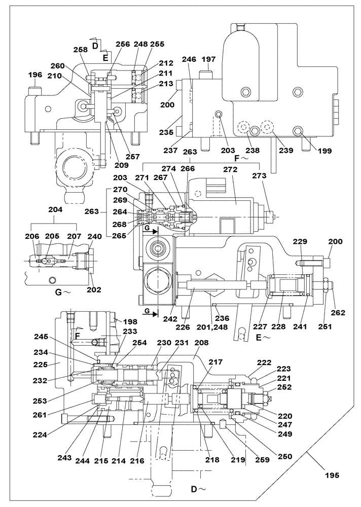 Схема запчастей Case CX210C NLC - (35.350.03[02]) - HIGH PRESSURE PUMP - REGULATOR - WITH AUXILIARY HYDRAULICS (35) - HYDRAULIC SYSTEMS