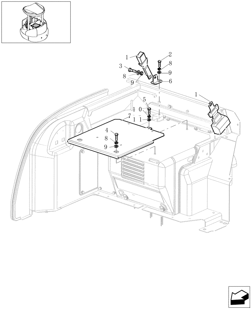 Схема запчастей Case CX27B - (1.250[07]) - SEAT INSTAL (01) - Section 1