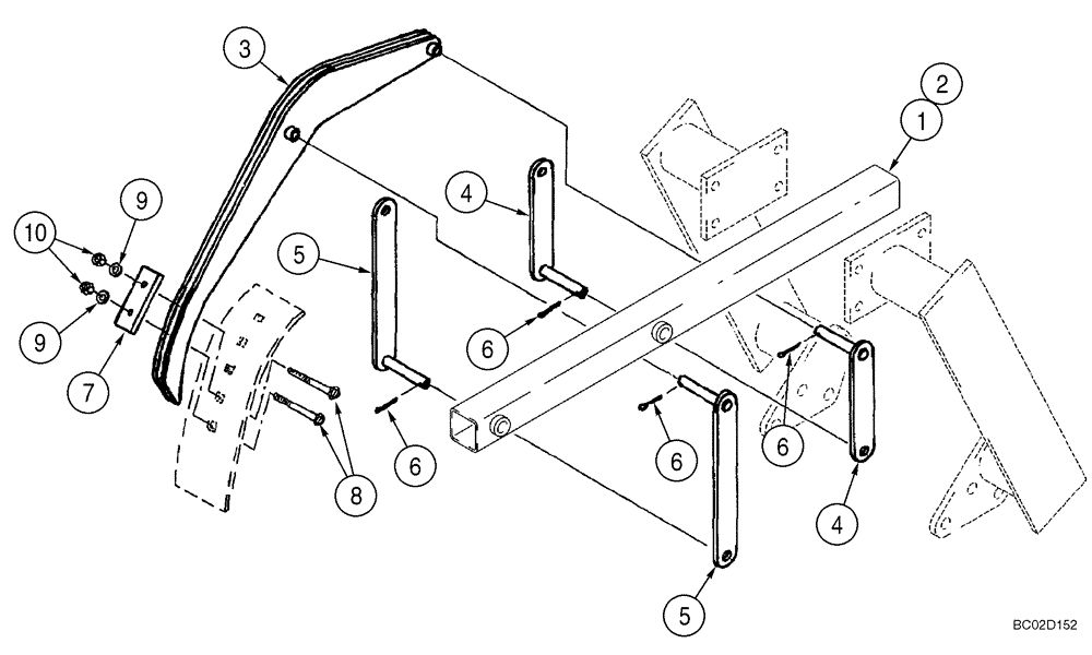 Схема запчастей Case 90XT - (09-45I) - CRUMBER BOOM AND ATTACHMENTS (09) - CHASSIS