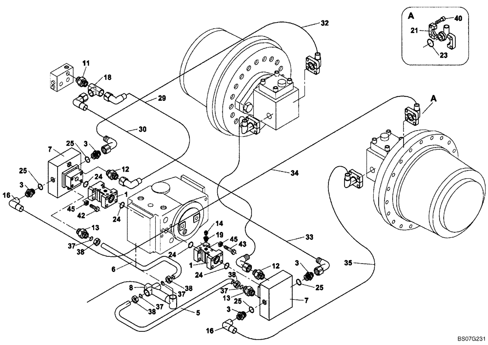 Схема запчастей Case SV208 - (09-001-01[01]) - HYDRAULIC ANTI-SLIP HIGH TRACTION (GROUP 319) (ND132339) (07) - BRAKES