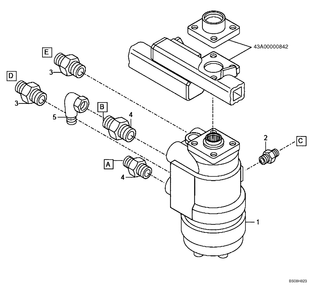 Схема запчастей Case 330B - (43A00000936[001]) - VALVE, POWER STEERING (P.I.N. HHD0330BN7PG57000 AND AFTER) (84158064) (09) - Implement / Hydraulics / Frame / Brakes