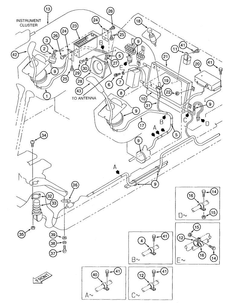 Схема запчастей Case 9050B - (4-18) - CAB ELECTRICAL SYSTEM, CONSOLE, CONTROLLER AND AUXILIARY CONTROL HARNESSES (04) - ELECTRICAL SYSTEMS