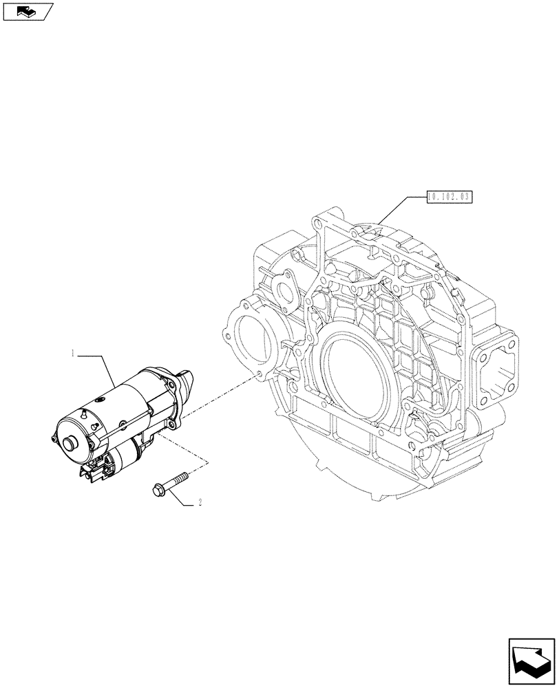 Схема запчастей Case F4HFE613P A003 - (55.201.01) - STARTER MOTOR (504037284 - 504028114) ELECTRICAL AND HYDRAULIC COMPONENTS