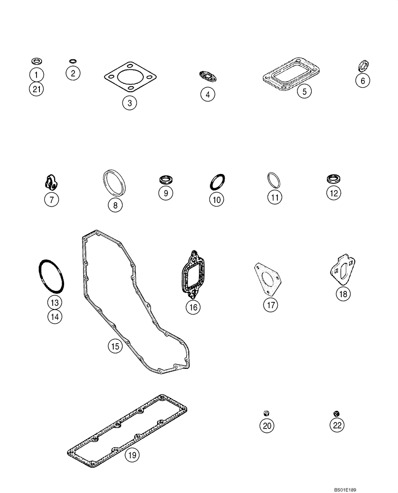 Схема запчастей Case 1840 - (02-43) - GASKET KIT - BASIC SERVICE ENGINE, 4-390 EMISSIONS CERTIFIED ENGINE (FOR BASIC ENGINE 349469A1) (02) - ENGINE