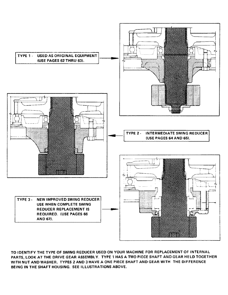 Схема запчастей Case 50 - (061A) - SWING REDUCER IDENTIFICATION (35) - HYDRAULIC SYSTEMS