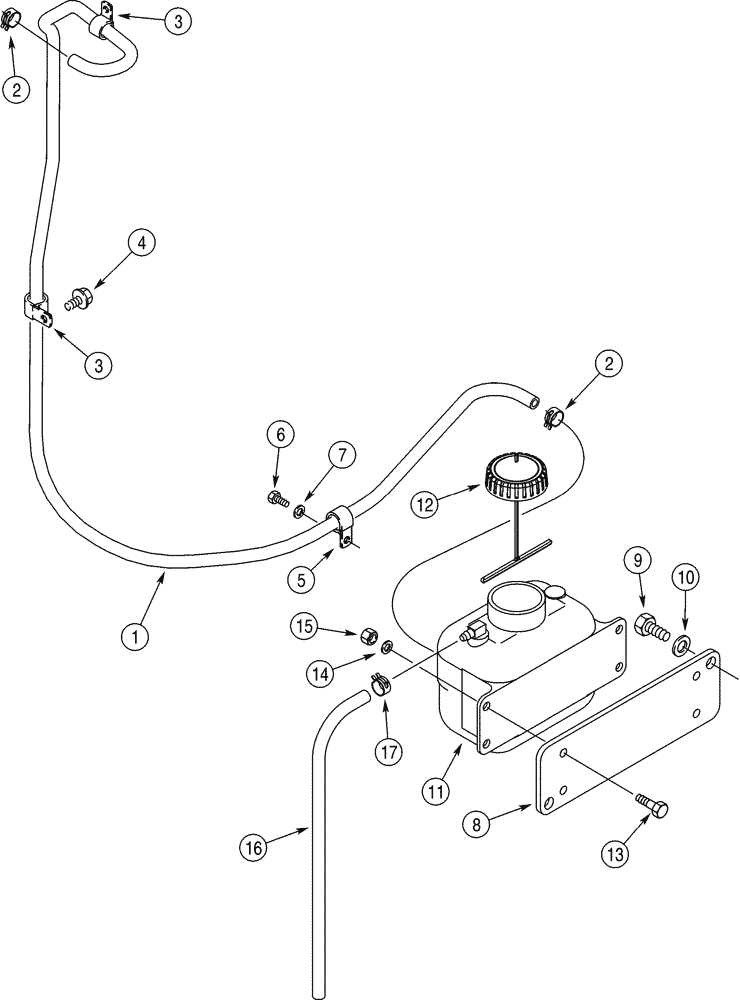 Схема запчастей Case 6030 - (02-03) - COOLANT RECOVERY SYSTEM (02) - ENGINE