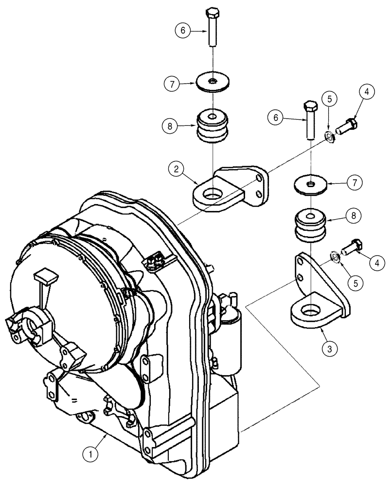 Схема запчастей Case 521D - (06-02) - MOUNTING - TRANSMISSION (06) - POWER TRAIN