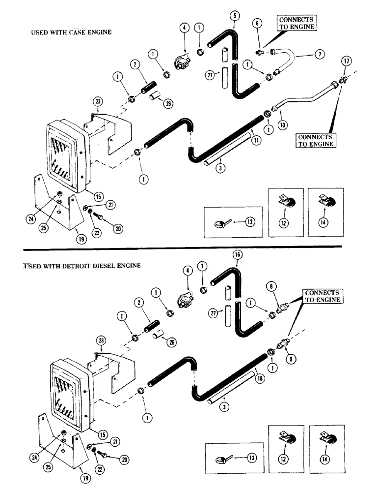 Схема запчастей Case 40 - (300) - HEATER AND HOSES (50) - CAB CLIMATE CONTROL