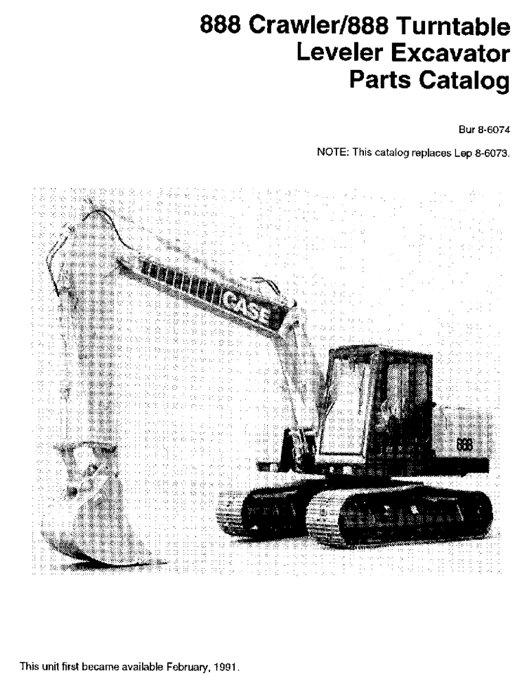 Схема запчастей Case 888 - (1-01) - PARTS CATALOG (00) - PICTORIAL INDEX