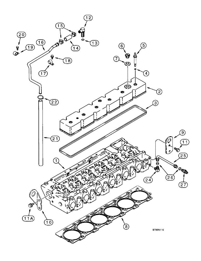 Схема запчастей Case 9040B - (2-50) - CYLINDER HEAD COVER, 6T-830 EMISSIONS CERTIFIED ENGINE, P.I.N. DAC04#2001 AND AFTER (02) - ENGINE