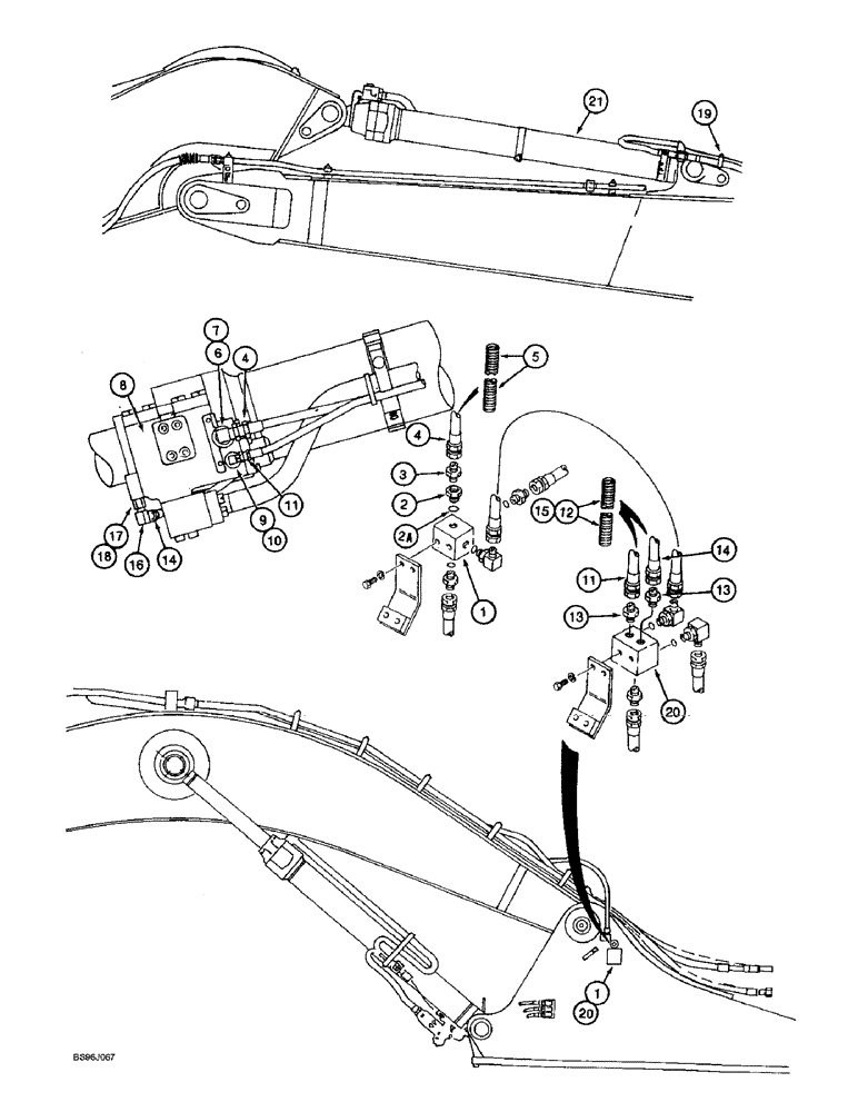 Схема запчастей Case 9060B - (8-120) - LOAD HOLDING OPTION, ARM CYLINDER HYDRAULICS (08) - HYDRAULICS