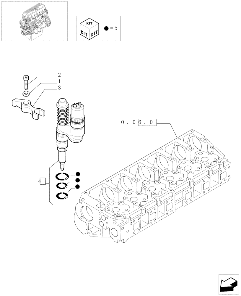 Схема запчастей Case F3BE0684E B001 - (0.14.8[01]) - INJECTOR & RELATED PARTS (504036173) 