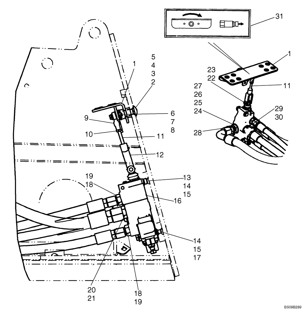 Схема запчастей Case 465 - (08-17) - SECONDARY FRONT AUXILIARY (08) - HYDRAULICS