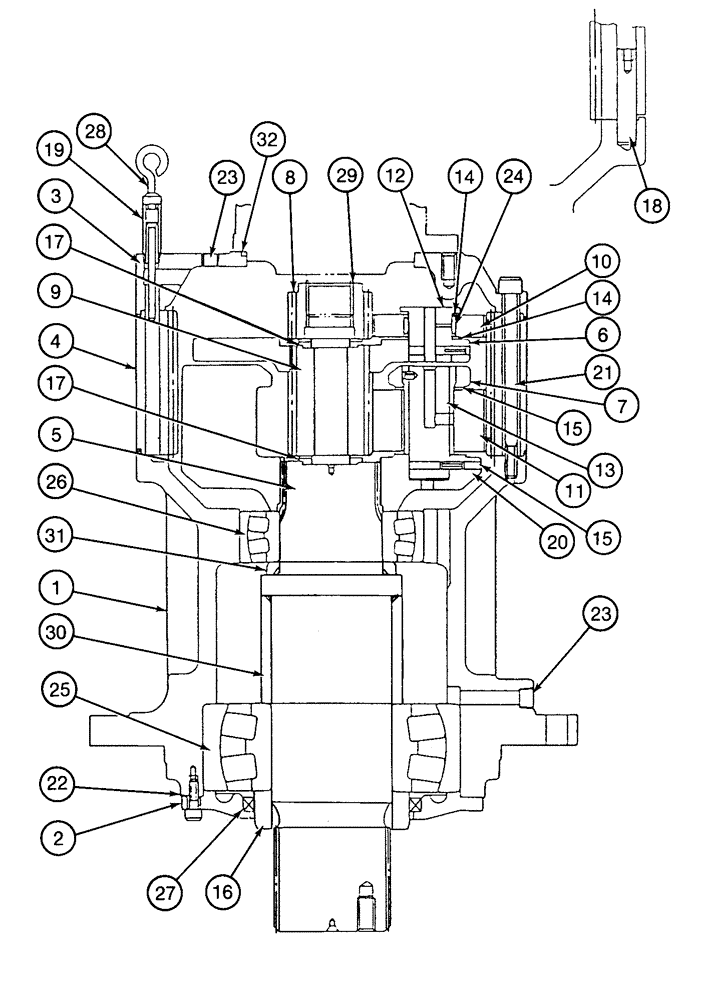 Схема запчастей Case 9060 - (8-066) - 150407A1 SWING REDUCTION GEAR (08) - HYDRAULICS