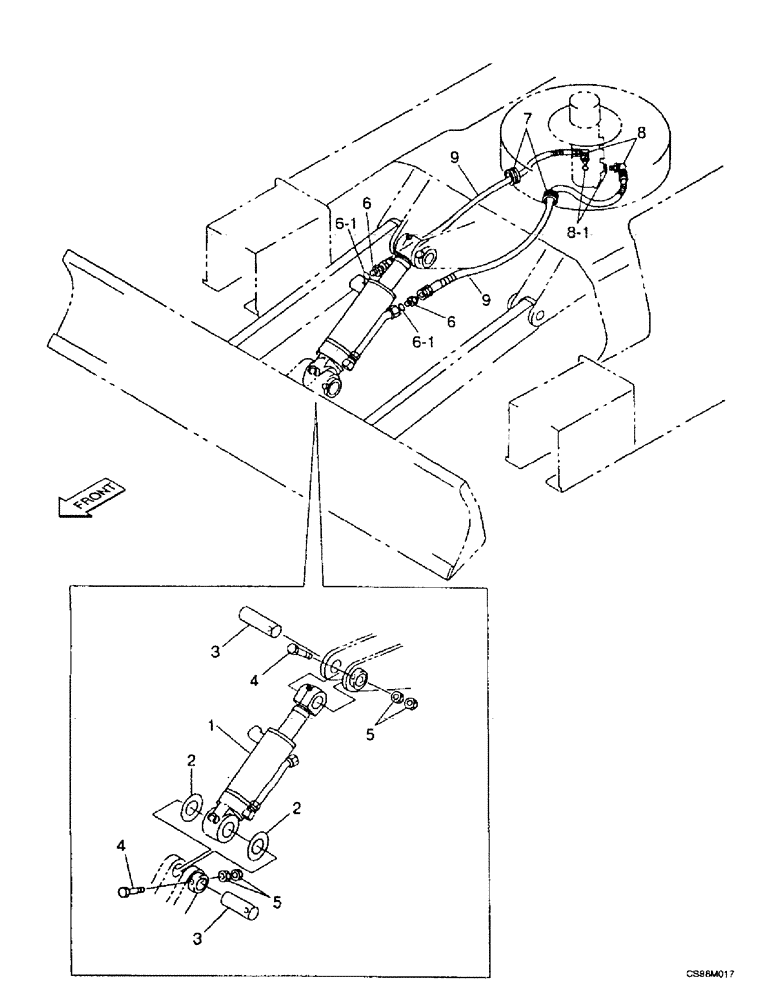 Схема запчастей Case 9007B - (7-04) - HYDRAULIC CIRCUIT - DOZER BLADE (07) - BRAKES