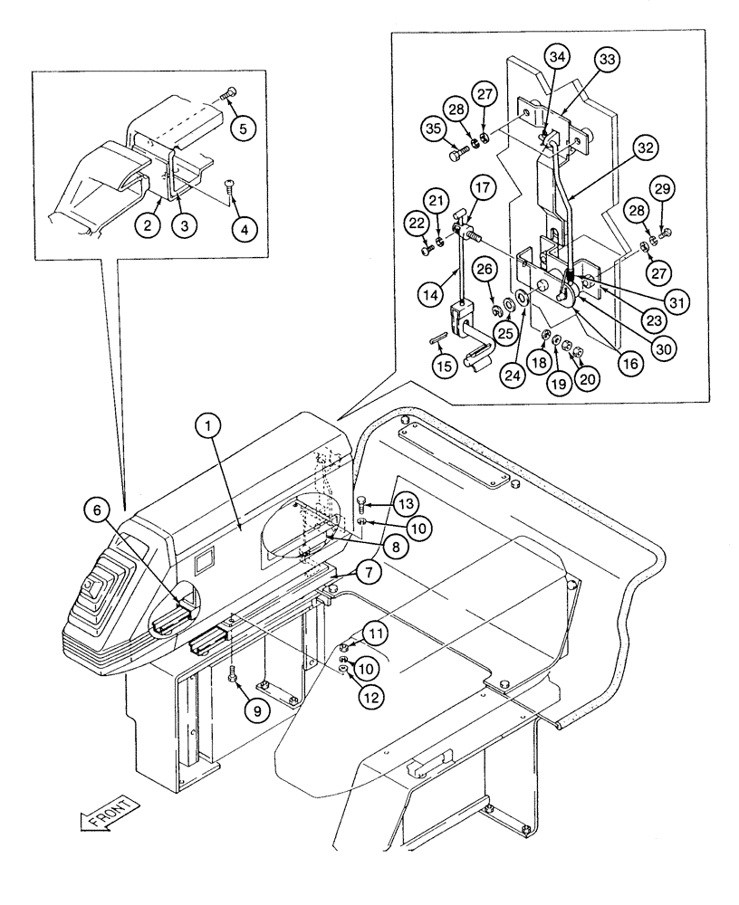 Схема запчастей Case 9020 - (9-20) - RIGHT-HAND CONTROL LINKAGE (09) - CHASSIS