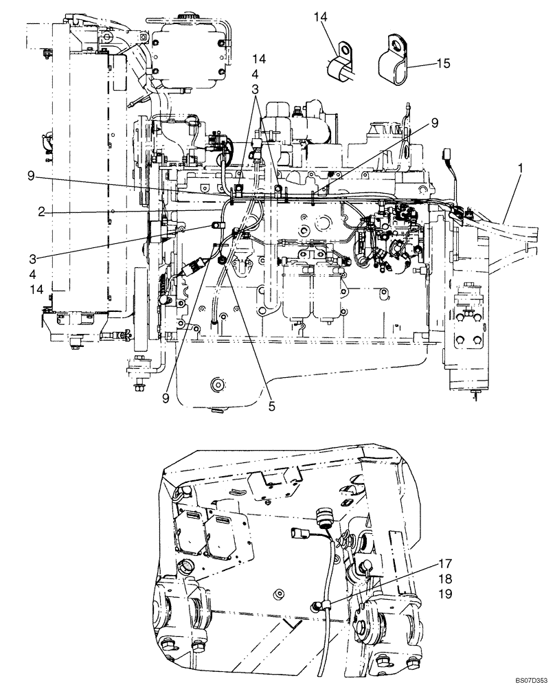 Схема запчастей Case 850K - (04-10) - HARNESS, ENGINE (LEFT-HAND SIDE AND REAR) (04) - ELECTRICAL SYSTEMS