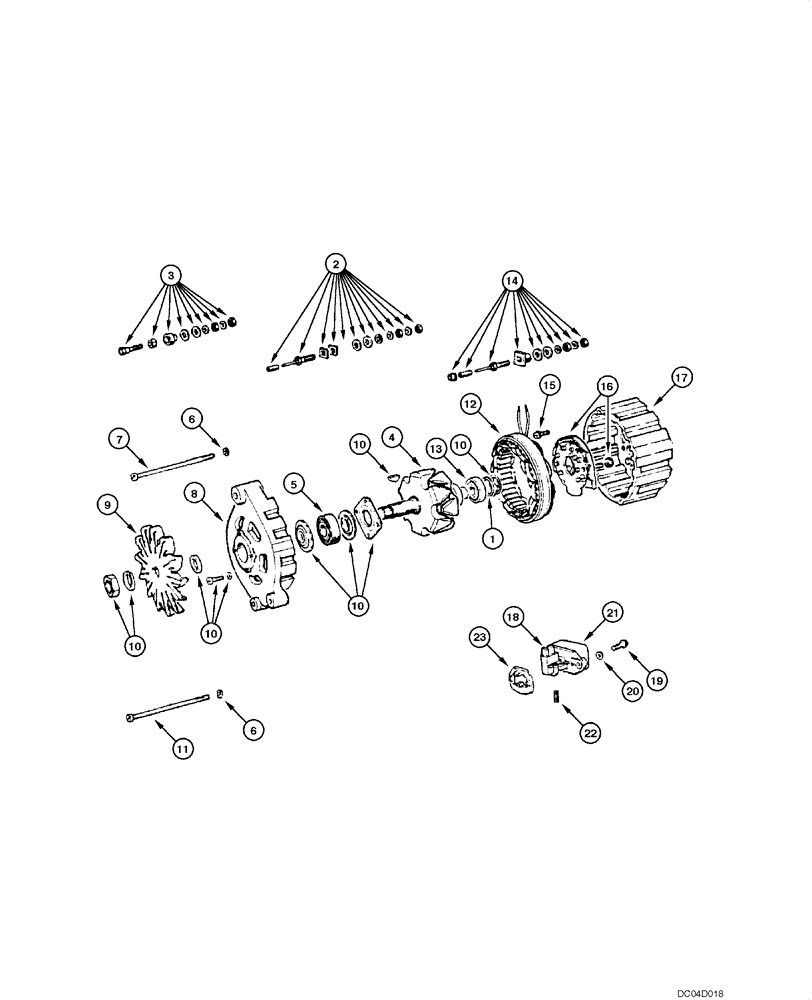 Схема запчастей Case 885 - (04.04[00]) - ALTERNADOR 45A - COMPONENTS (04) - ELECTRICAL SYSTEMS