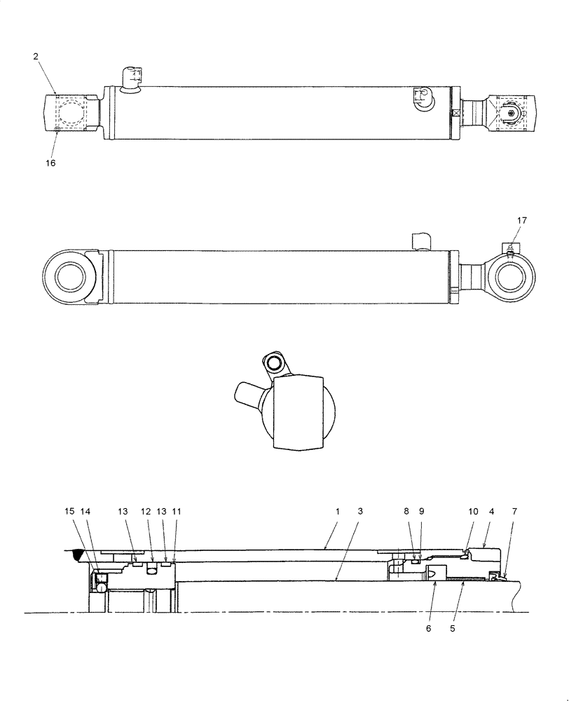 Схема запчастей Case CX36B - (HC770-01[1]) - CYLINDER ASSY, SWING (35) - HYDRAULIC SYSTEMS