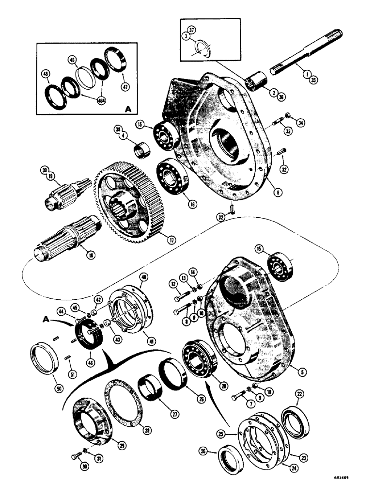 Схема запчастей Case 310G - (108) - FINAL DRIVE AND AXLE SHAFT (03) - TRANSMISSION