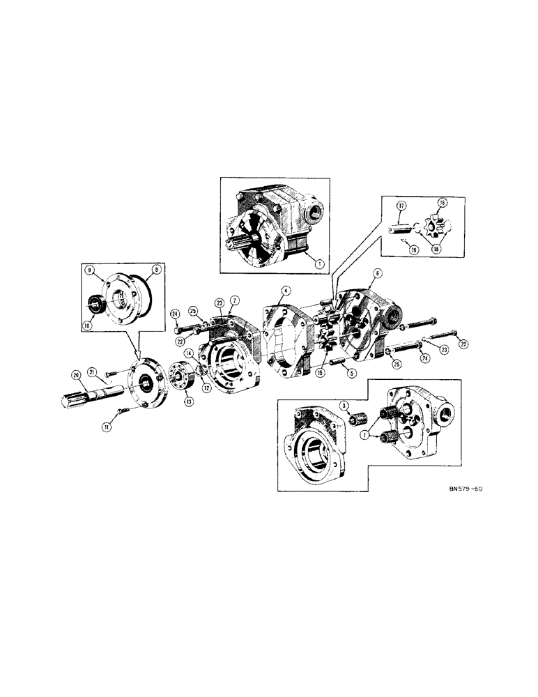 Схема запчастей Case 420C - (156) - D25569 HYDRAULIC PUMP (07) - HYDRAULIC SYSTEM