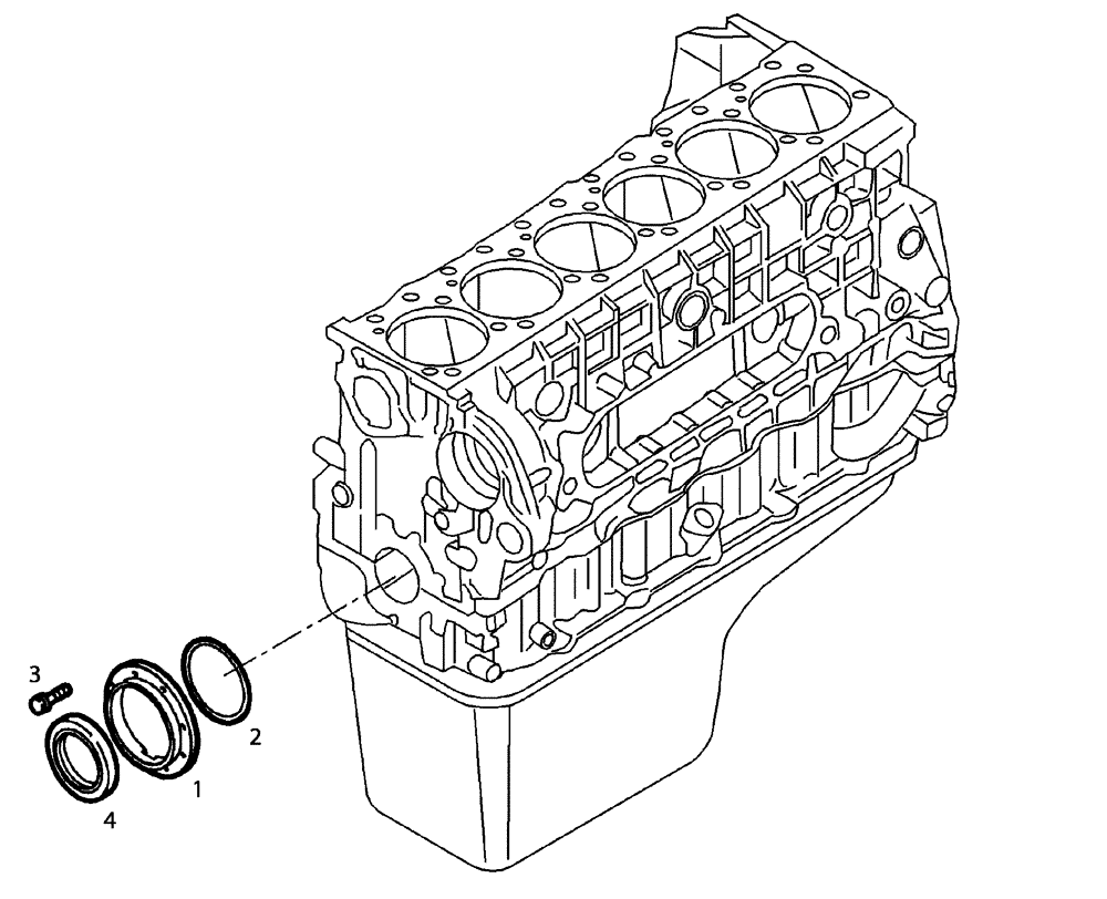 Схема запчастей Case 340 - (01A13000154[001]) - ENGINE - CRANKASE (01) - ENGINE