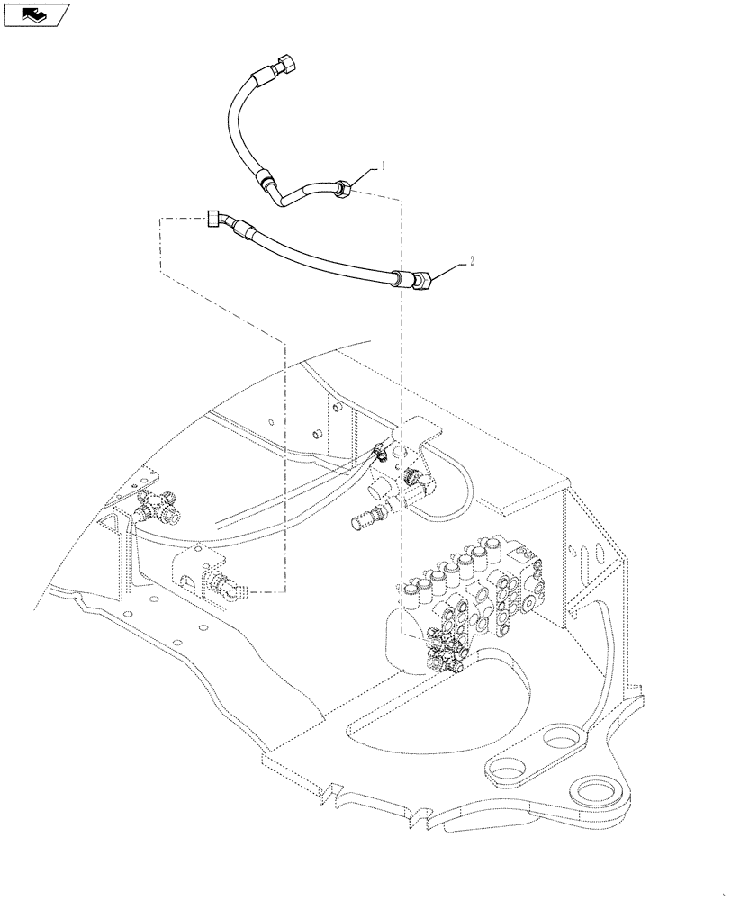 Схема запчастей Case 590SN - (35.726.08[03]) - HYDRAULICS - PILOT CONTROLS, DUAL AUX. (7 SPOOL) (35) - HYDRAULIC SYSTEMS