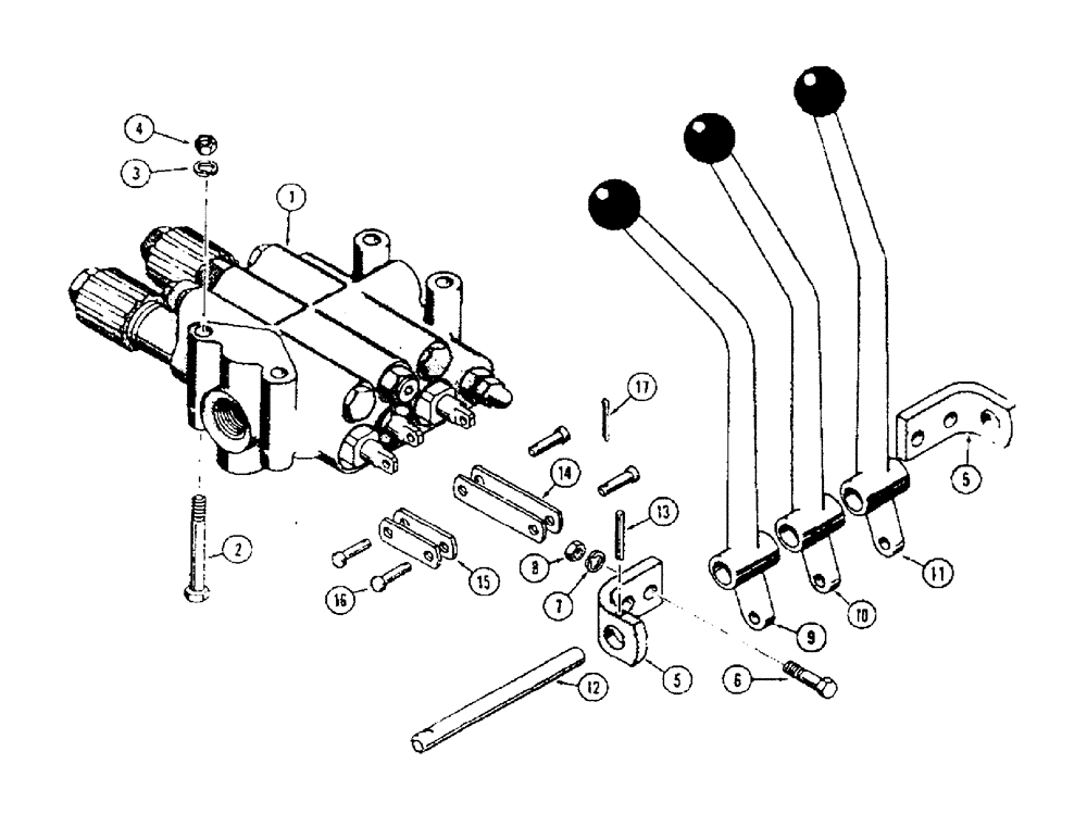 Схема запчастей Case 450 - (262) - 3 SPOOL VALVES AND LEVERS (07) - HYDRAULIC SYSTEM