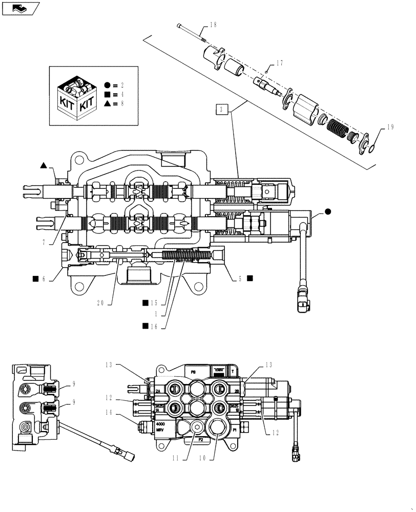 Схема запчастей Case 580SN WT - (35.724.09[05]) - VALVE - LOADER CONTROL, TWO SPOOL (MANUAL CONTROLS) (580SN, 580SN WT, 590SN) (35) - HYDRAULIC SYSTEMS