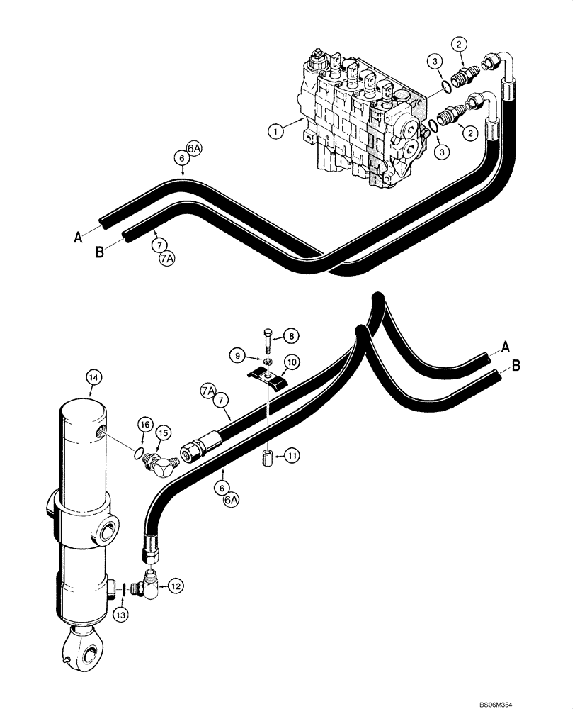 Схема запчастей Case 550H - (8-07) - HYDRAULIC CIRCUIT, RIPPER (08) - HYDRAULICS