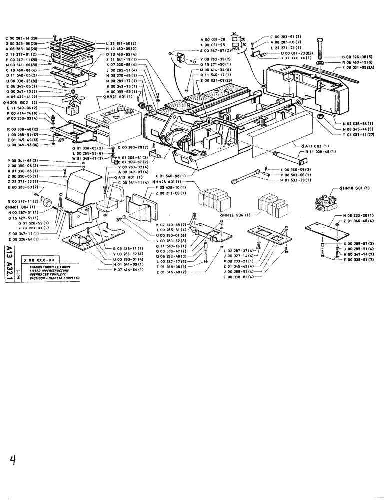 Схема запчастей Case SC150L - (001-4) - FITTED UPPERSTRUCTURE 