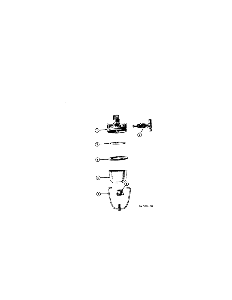 Схема запчастей Case 420BD - (016[A]) - O3990AB1 FUEL STRAINER - GAS 