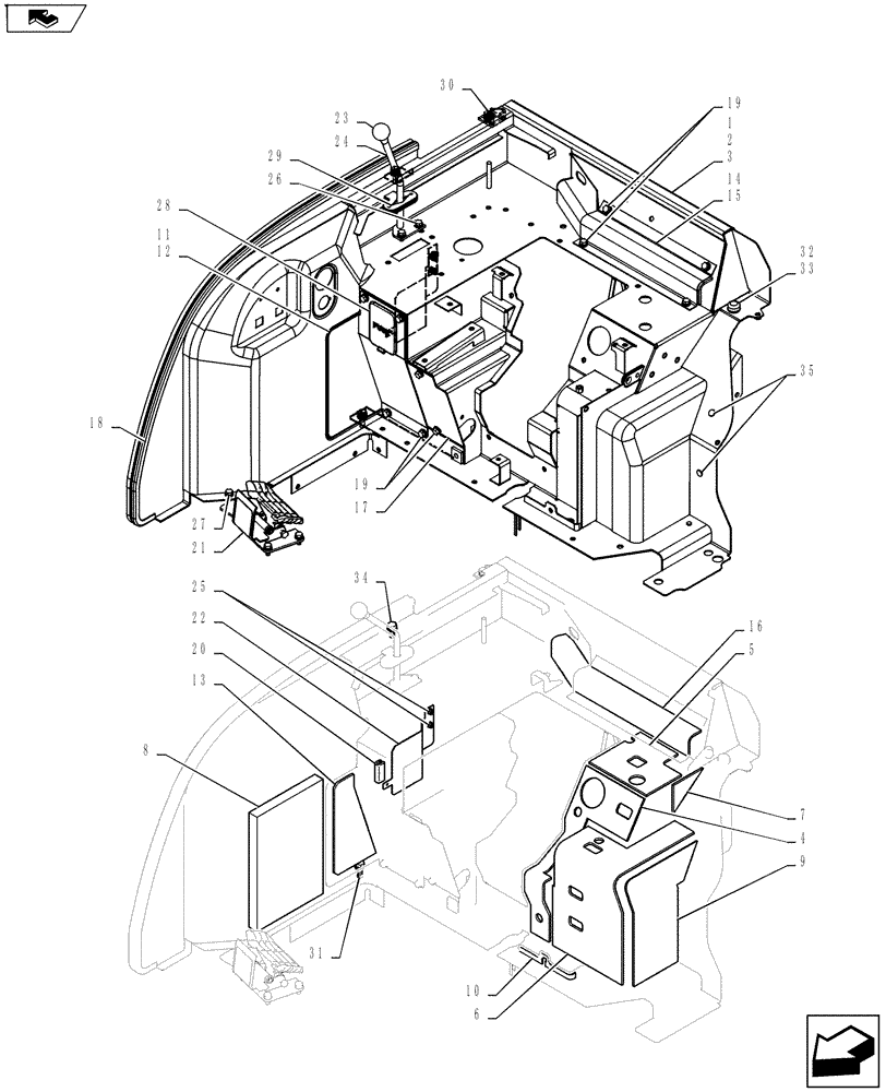 Схема запчастей Case CX27B ASN - (35.702.04) - CONTROLS, OPERATORS (CAB) (35) - HYDRAULIC SYSTEMS