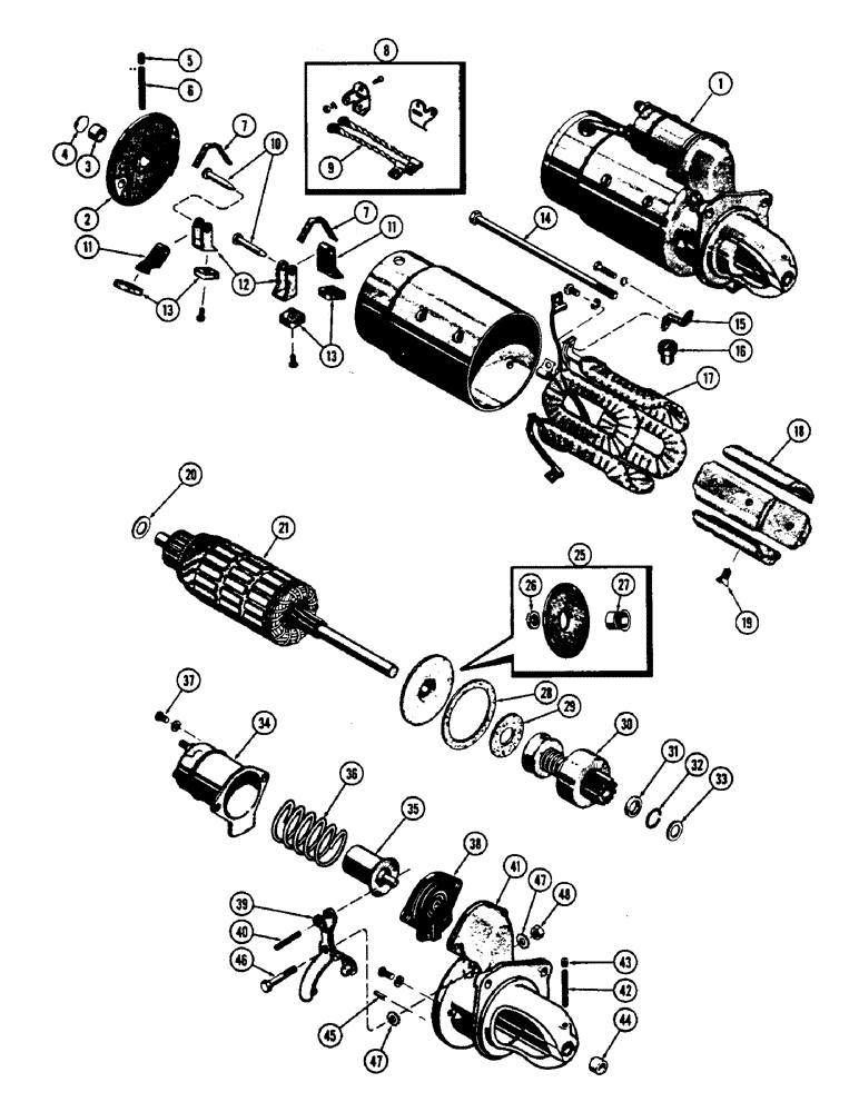 Схема запчастей Case 430CK - (055G) - G44927 STARTER, (188) DIESEL ENGINE 