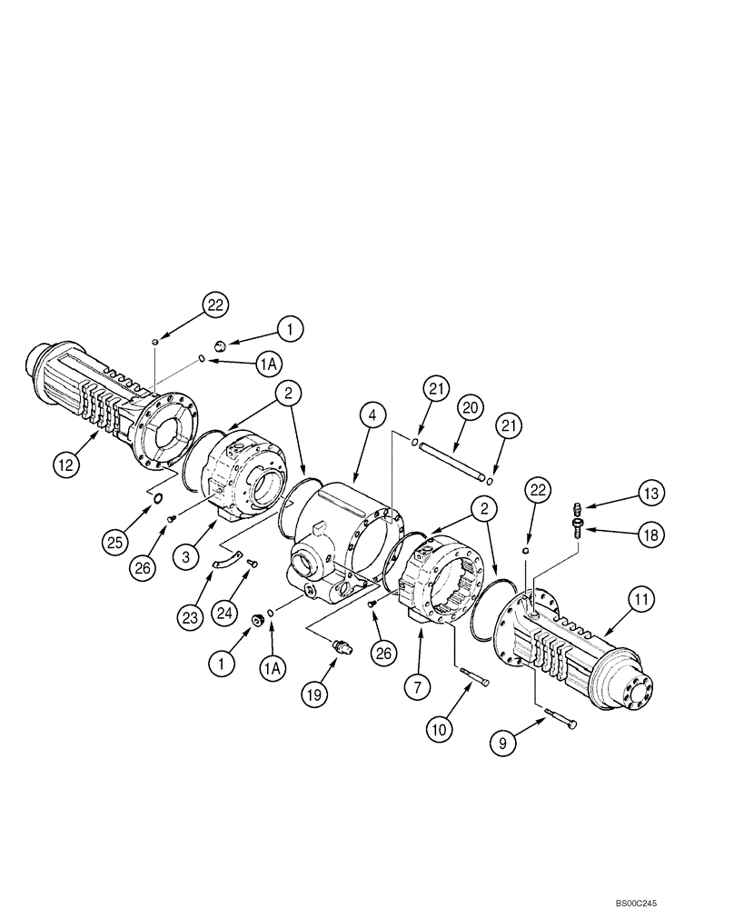 Схема запчастей Case 580M - (06-26) - AXLE, REAR DRIVE - HOUSING (06) - POWER TRAIN