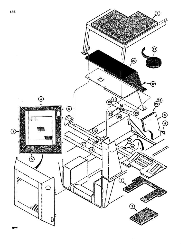 Схема запчастей Case 1835 - (186) - NOISE CONTROL (09) - CHASSIS/ATTACHMENTS