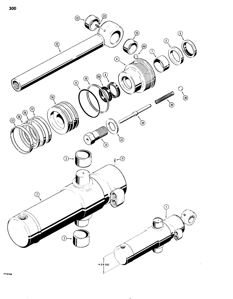 Схема запчастей Case 680G - (300) - G102214 BACKHOE SWING CYLINDER (08) - HYDRAULICS