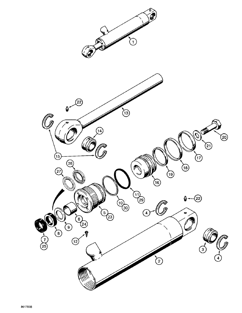 Схема запчастей Case 580SK - (8-146) - THREE-POINT HITCH PITCH CYLINDER (08) - HYDRAULICS