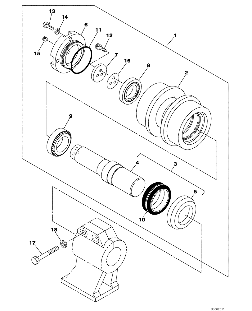 Схема запчастей Case CX800B - (05-02) - ROLLER UPPER (11) - TRACKS/STEERING