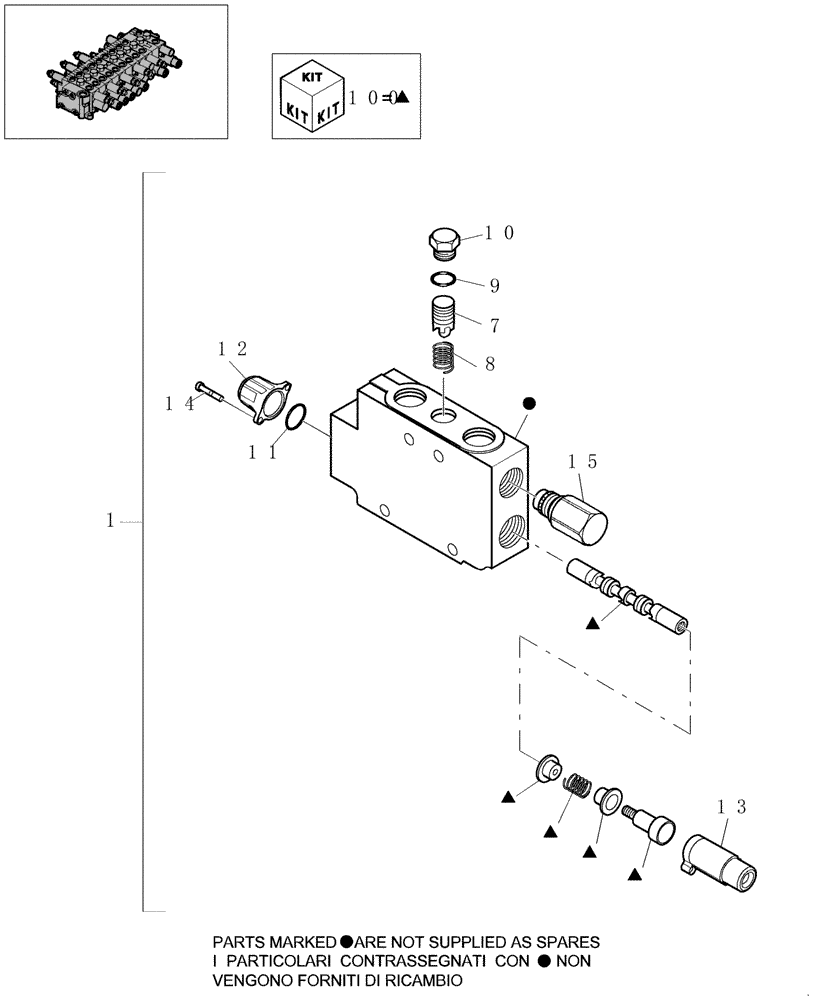 Схема запчастей Case CX16B - (1.050[15]) - HYDRAULIC CONTROL VALVE - COMPONENTS (35) - HYDRAULIC SYSTEMS