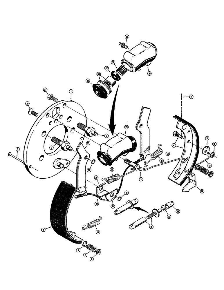 Схема запчастей Case 1700-SERIES - (120) - FRONT AXLE BRAKES (33) - BRAKES & CONTROLS