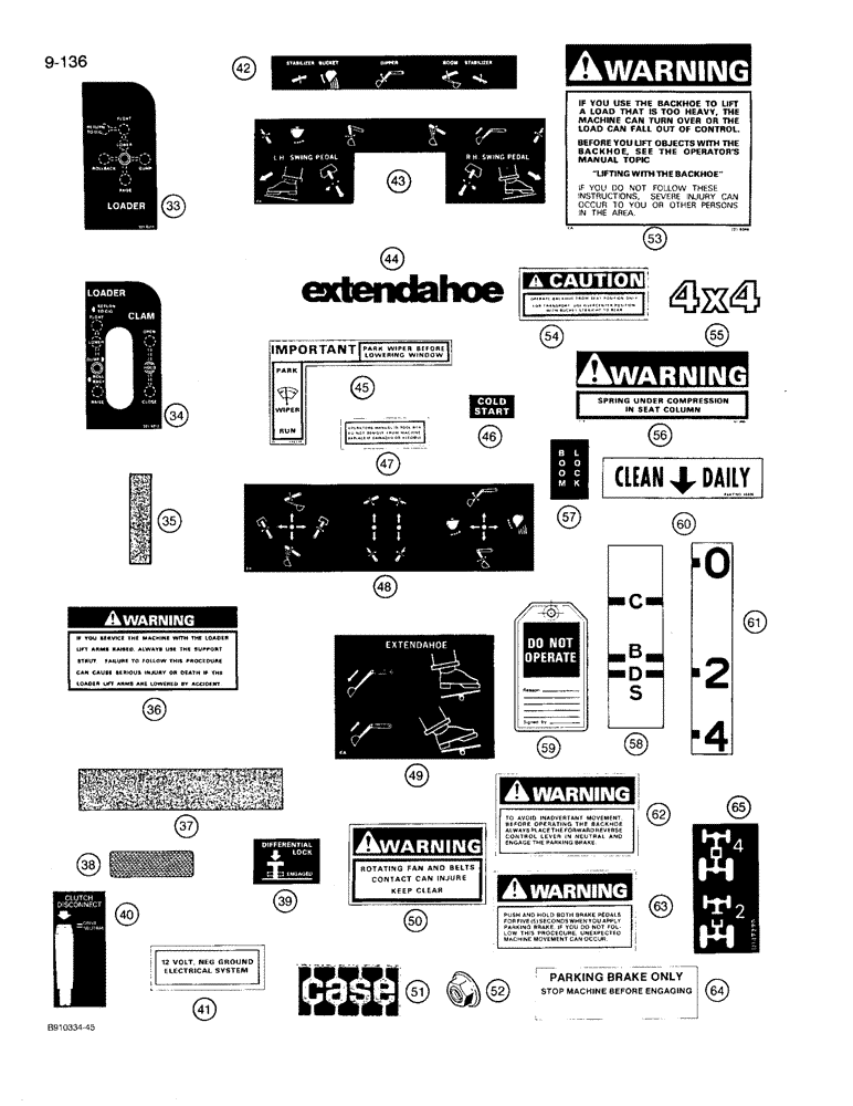 Схема запчастей Case 780D - (9-136) - DECALS (CONT) (09) - CHASSIS/ATTACHMENTS