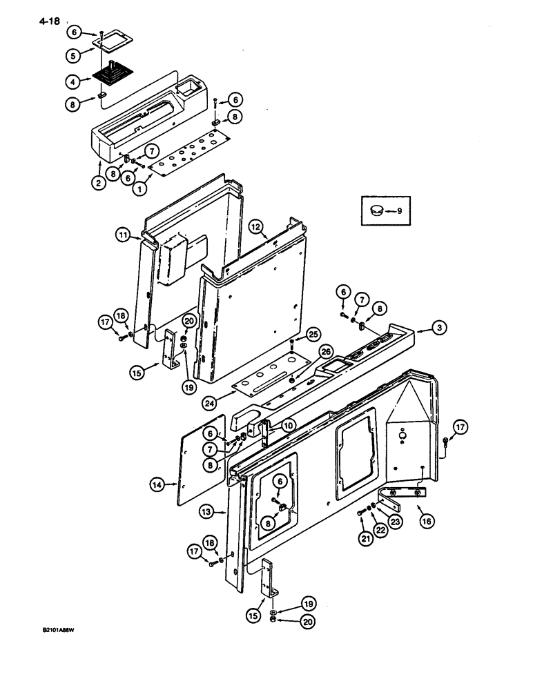 Схема запчастей Case 1187C - (4-18) - INSTRUMENT PANELS (04) - ELECTRICAL SYSTEMS