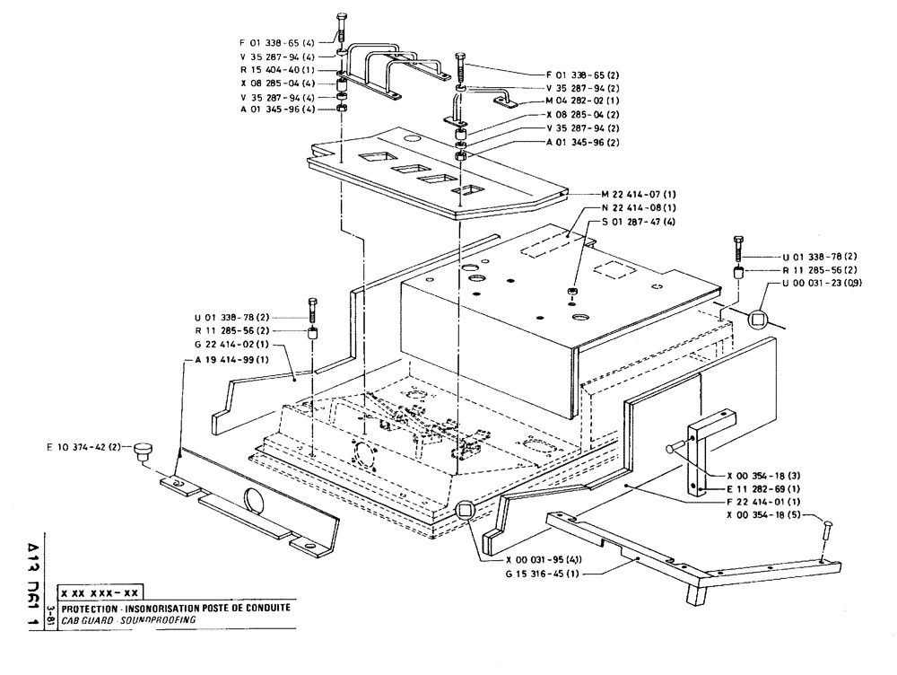 Схема запчастей Case 75C - (A13 D61.1) - CAB GUARD, SOUNDPROOFING (05) - UPPERSTRUCTURE CHASSIS