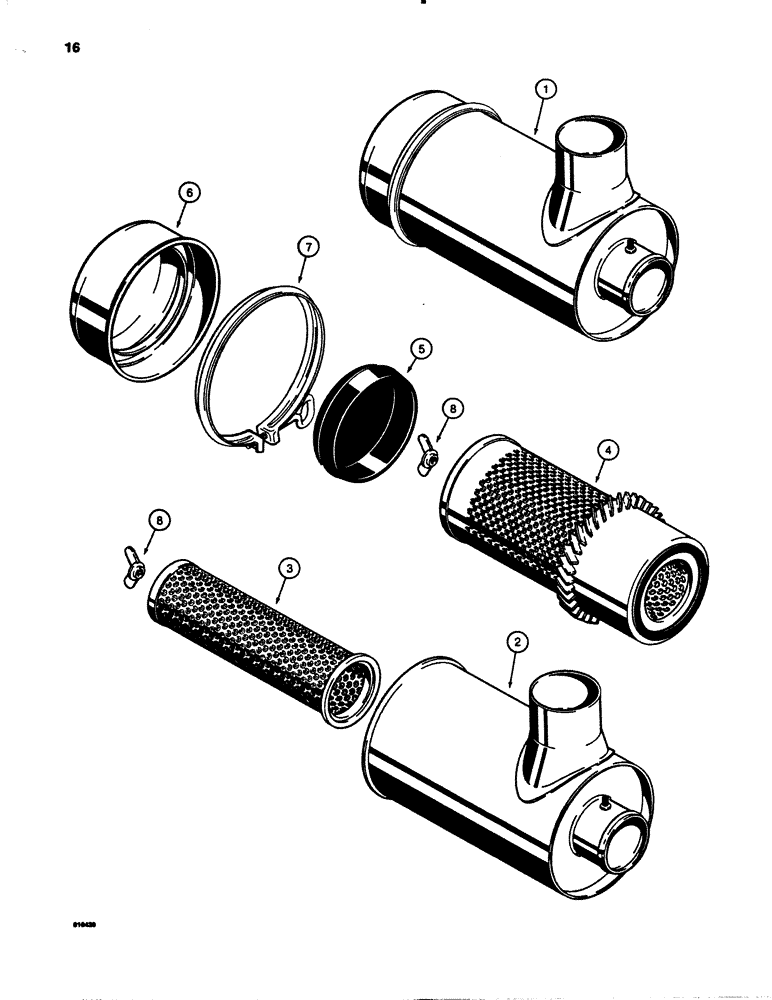 Схема запчастей Case 780B - (016) - L101785 AIR CLEANER (02) - ENGINE