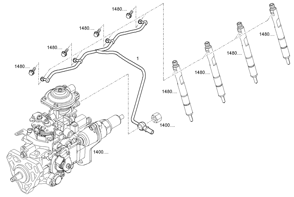 Схема запчастей Case F5CE9454G A001 - (2040.045) - FUEL LINES (10) - ENGINE