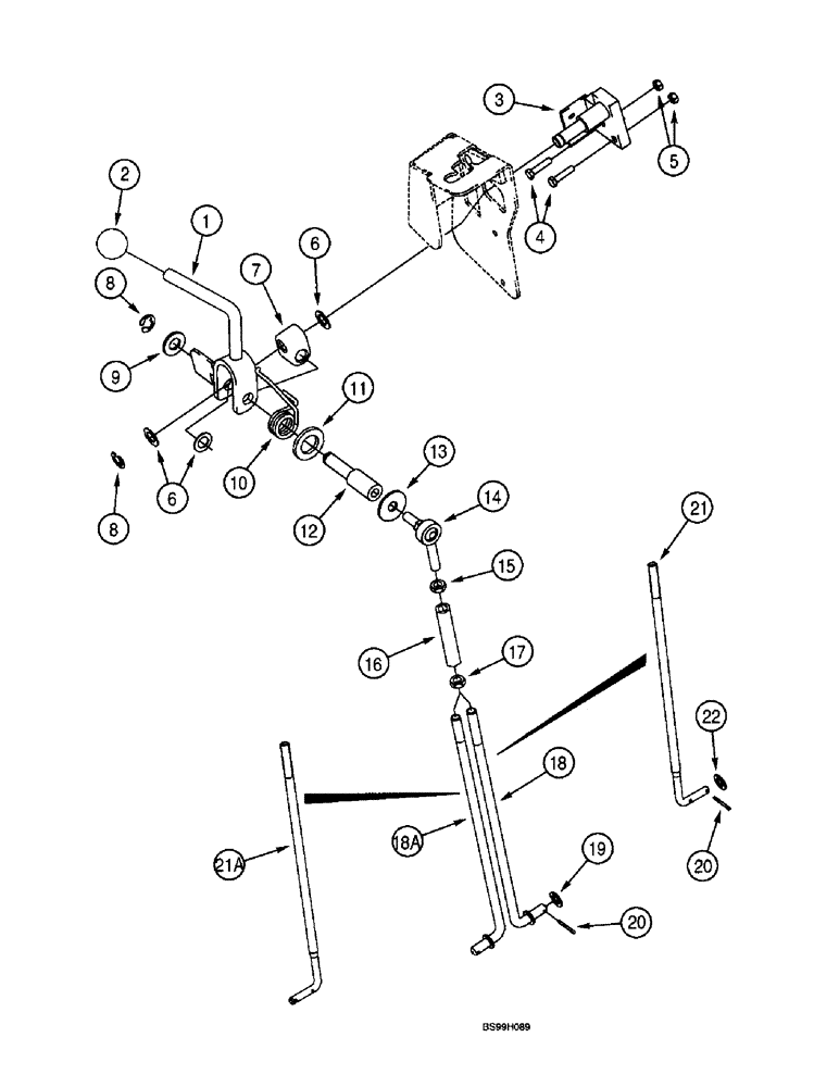 Схема запчастей Case 580L - (9-041) - BACKHOE AUXILIARY HYDRAULIC CONTROL LEVER (09) - CHASSIS/ATTACHMENTS