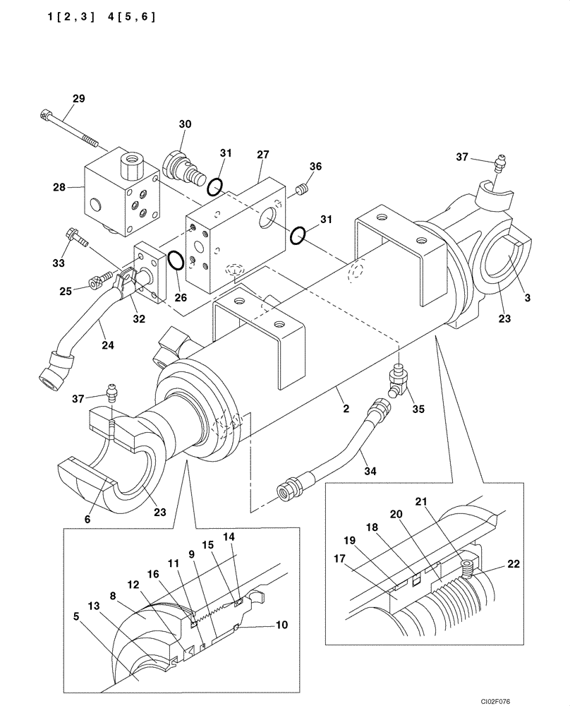 Схема запчастей Case CX135SR - (08-112) - CYLINDER ASSY, DOZER BLADE - MODELS WITH LOAD HOLD (08) - HYDRAULICS