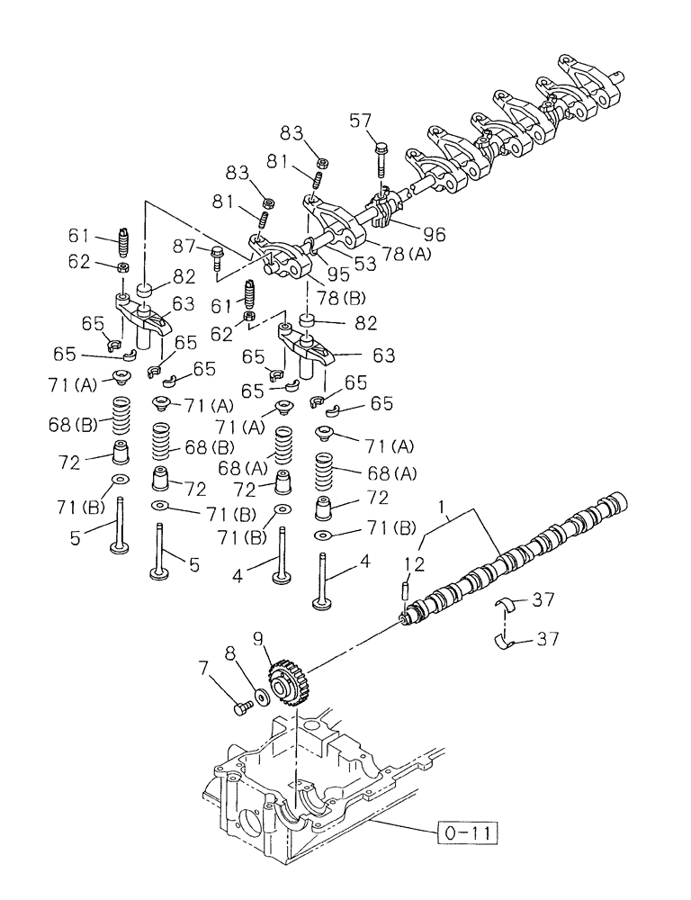 Схема запчастей Case CX210C LC - (10.106.01[01]) - CAMSHAFT - VALVE MECHANISM (10) - ENGINE